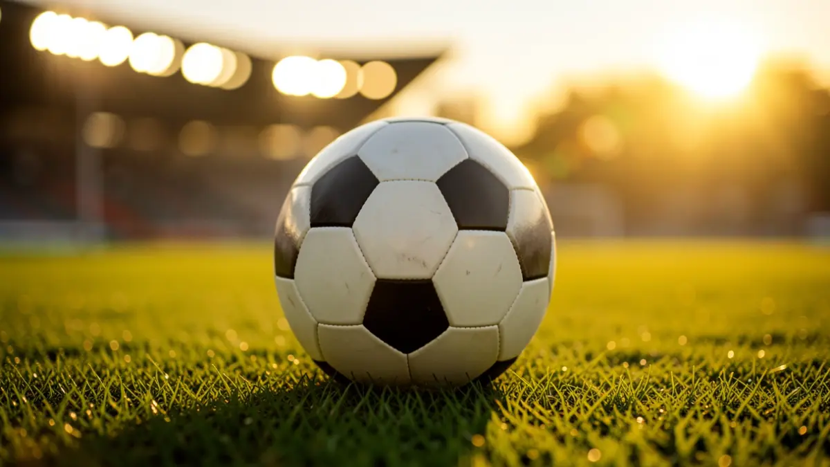 Generic image of a soccer ball on a stadium pitch.