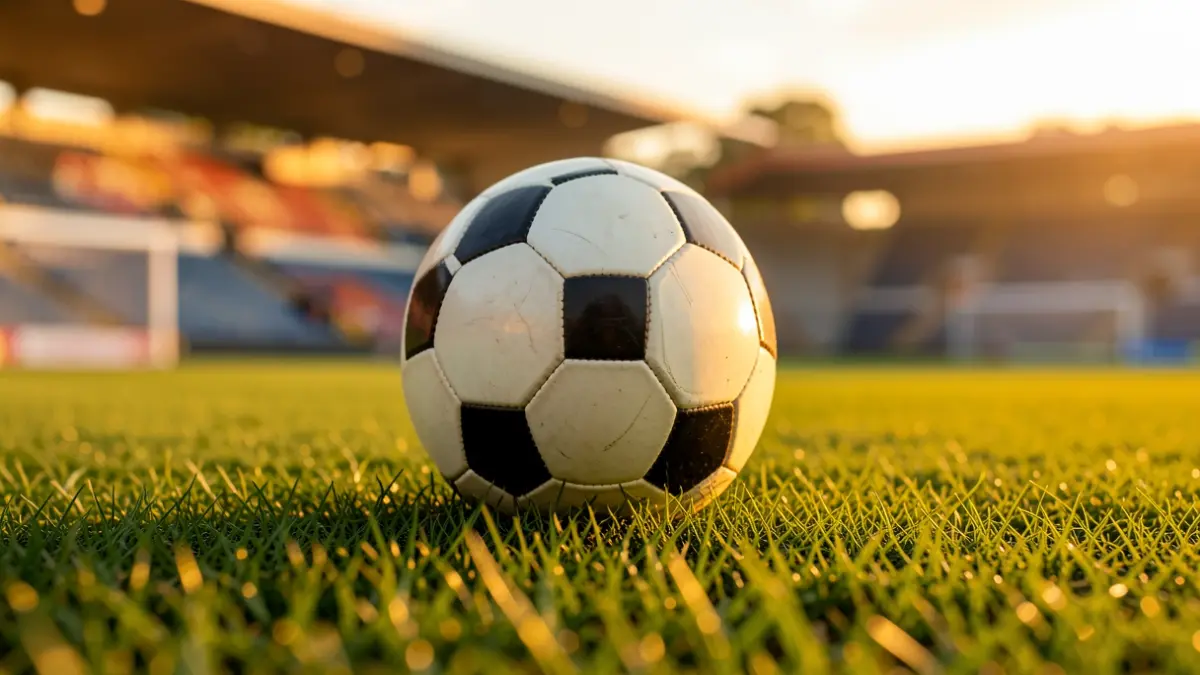 Imagen genérica de un balón de fútbol sobre el césped de un estadio.