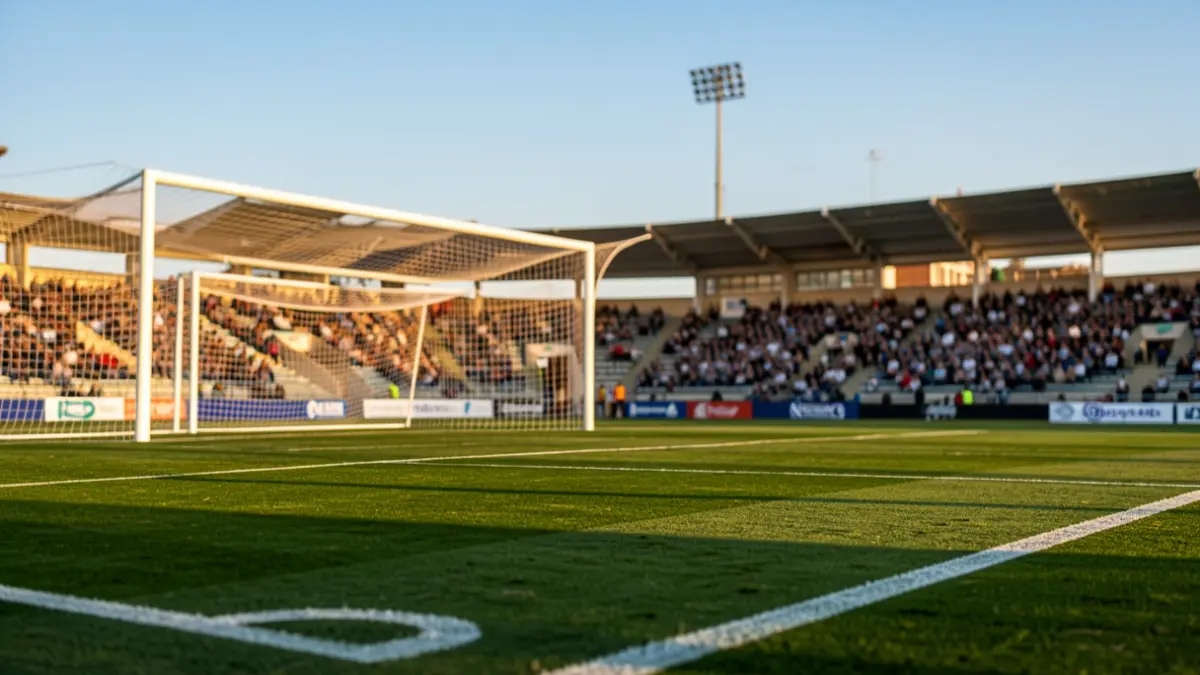 Imagen genérica de un campo de fútbol en Andalucía al atardecer.