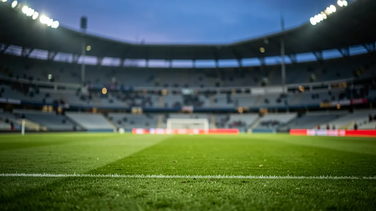 Imagen genérica de un estadio de fútbol al atardecer.
