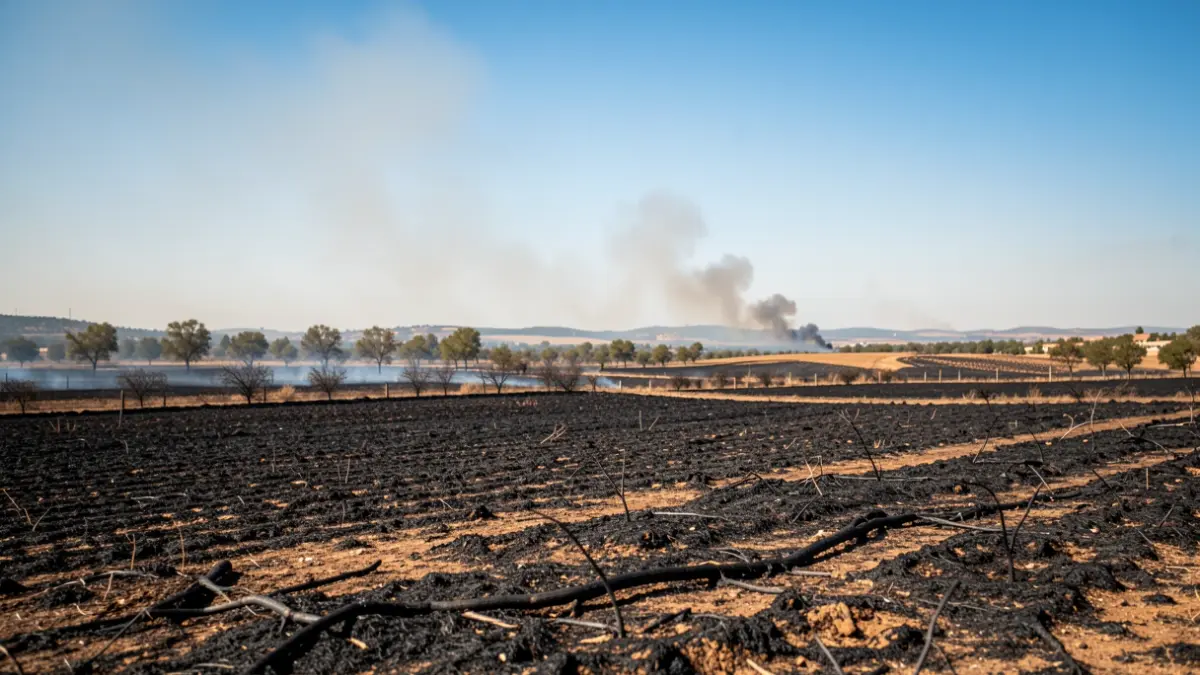 Generic image of an Andalusian landscape affected by a forest fire.