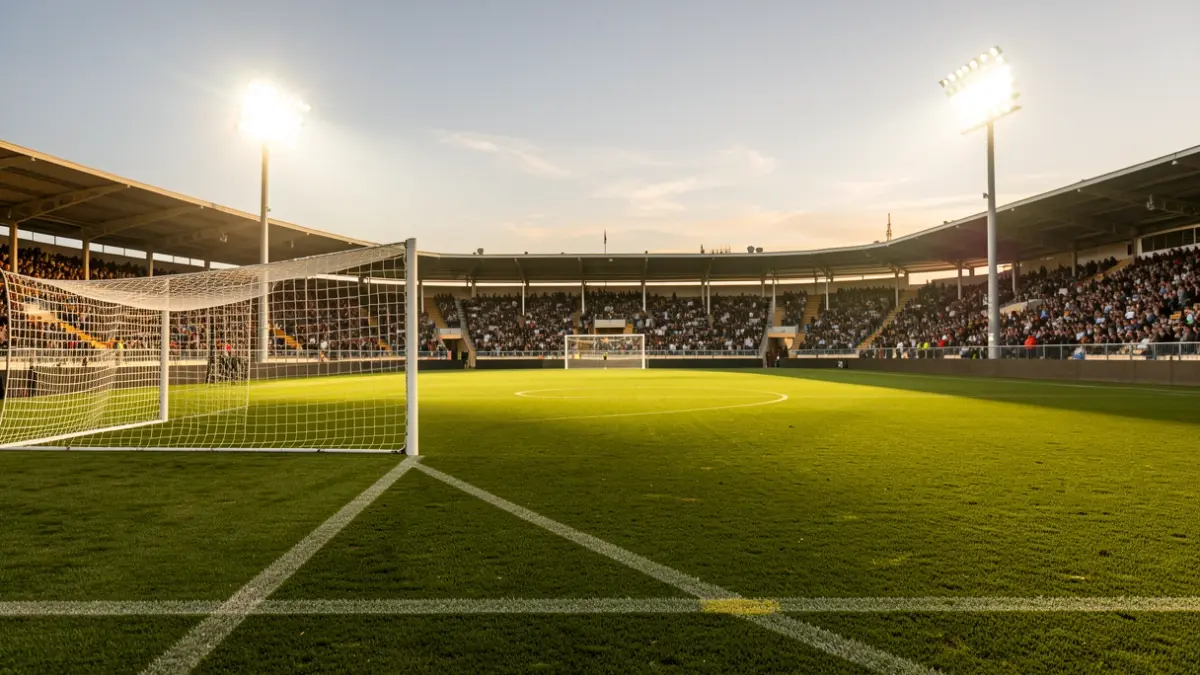 Generic image of an Andalusian football pitch at sunset.