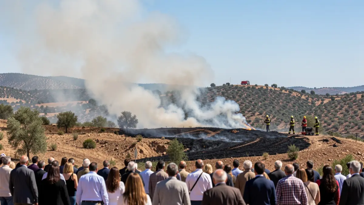 Imagen genérica de un incendio forestal controlado en Andalucía.