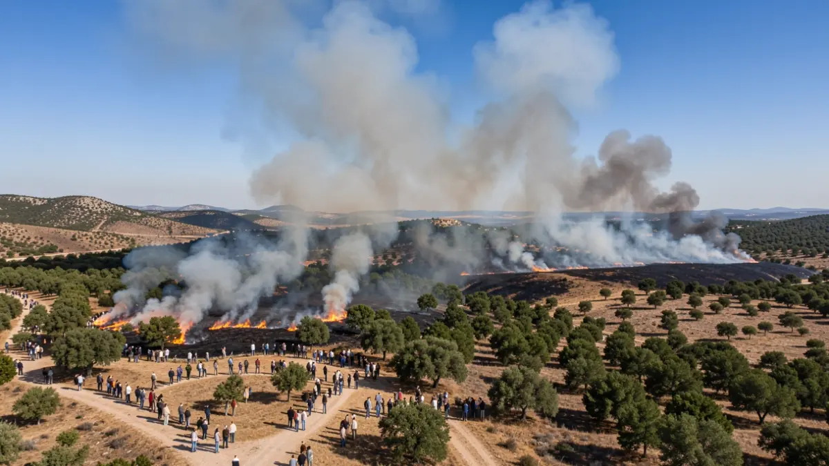 Imagen genérica de un incendio forestal visto desde el aire.