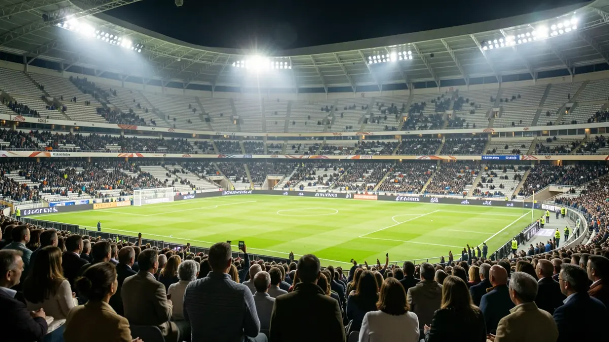 Imagen genérica de un estadio de fútbol con el césped verde y las gradas vacías.