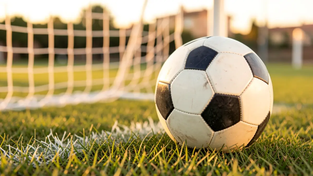 Generic image of a soccer ball on a stadium pitch.