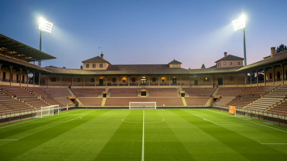 Generic image of an Andalusian football stadium at dusk.