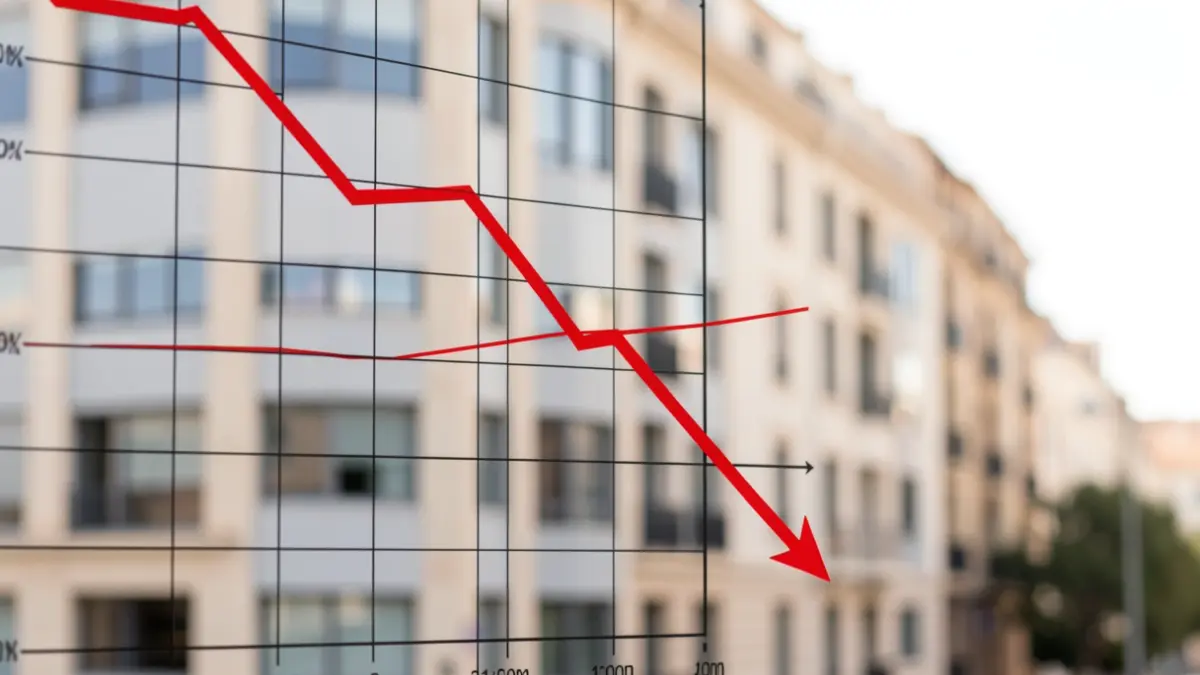 Gráfico genérico que muestra un descenso en el desempleo.