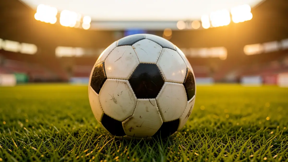 Imagen genérica de un balón de fútbol sobre el césped de un estadio.