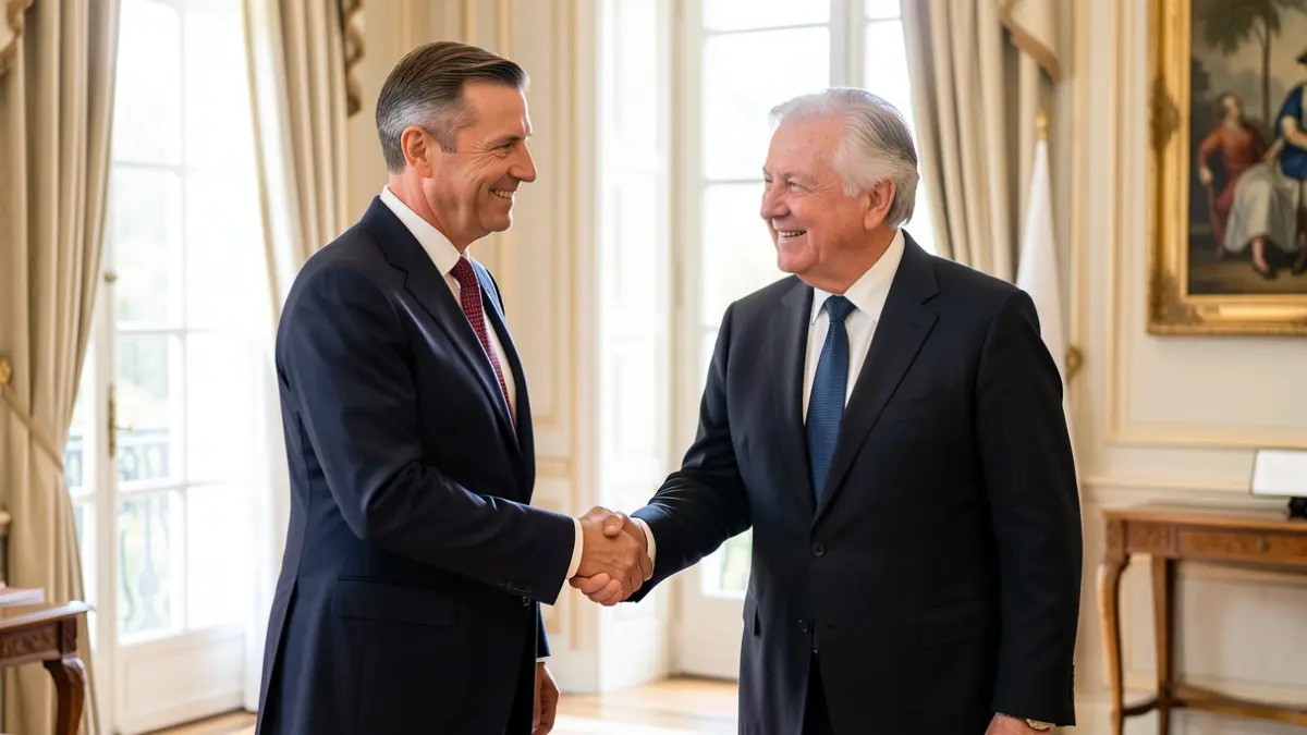 King Felipe VI and Juanma Moreno at the Palacio de la Zarzuela.