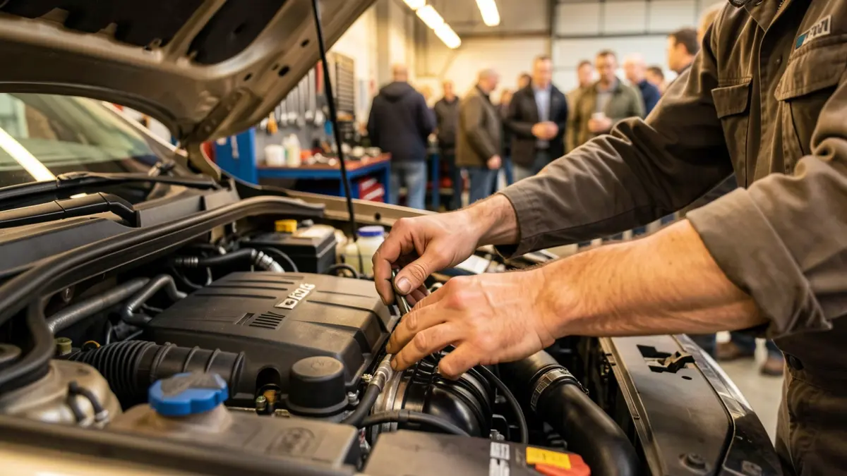 Generic image of a mechanic working in an automotive workshop.