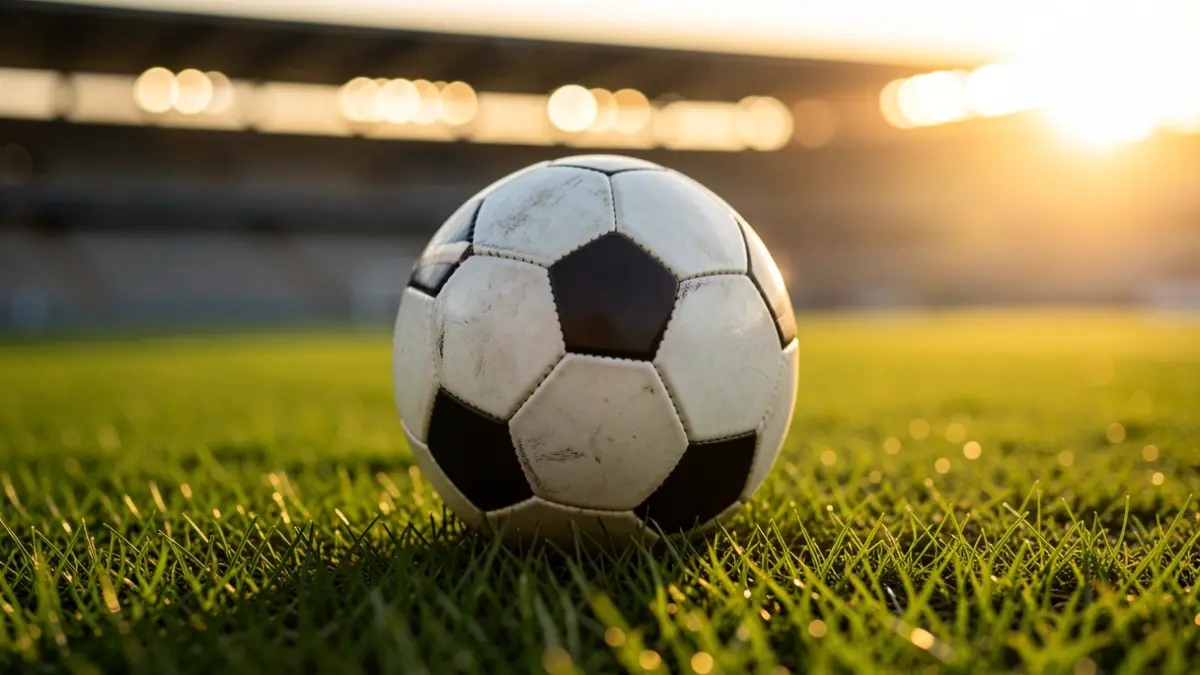Generic image of a soccer ball on a stadium pitch.