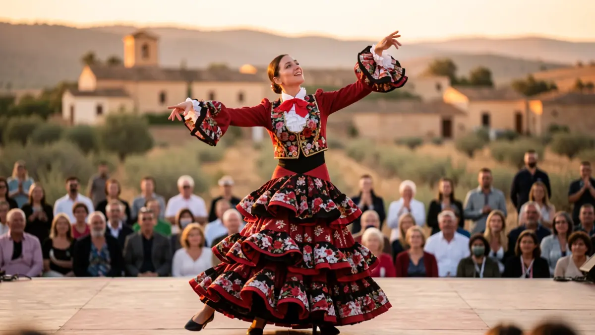 Flamenco dancer performing at the Tagarnina Fest in Algodonales.