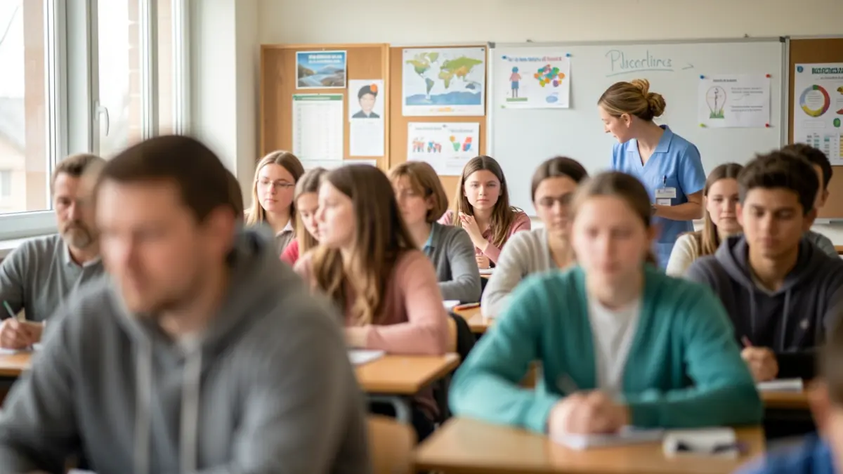 Generic image of a school environment with healthcare personnel.