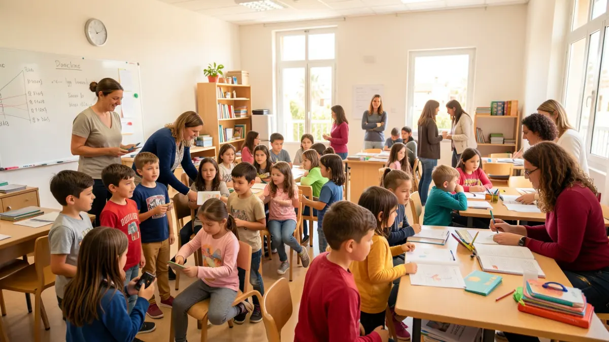 Familias y estudiantes recibiendo orientación educativa en Vícar.