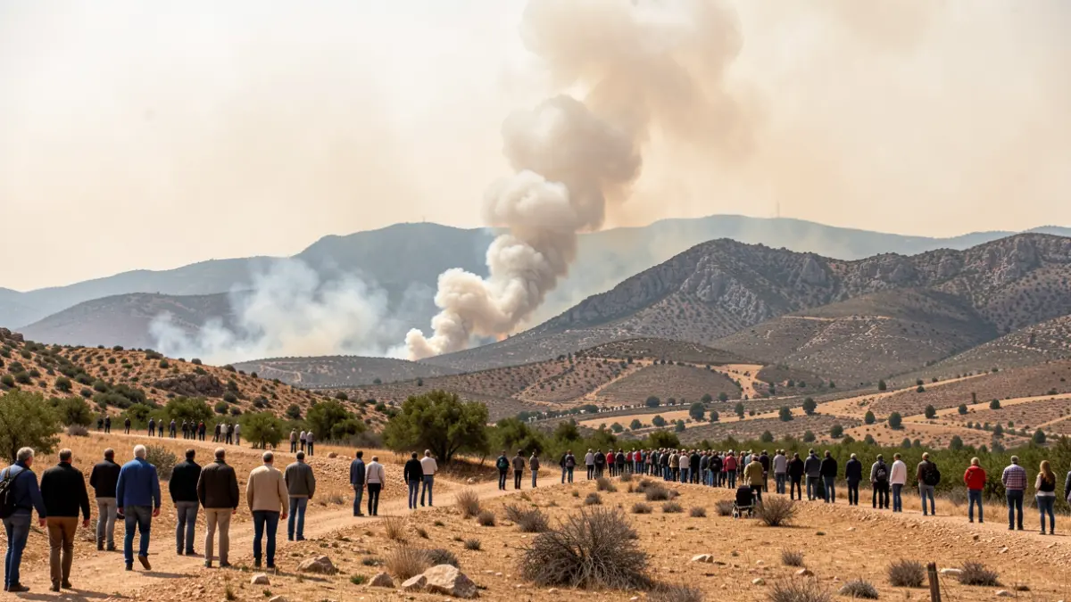 Imagen genérica de humo de un incendio forestal en una zona montañosa de Andalucía.