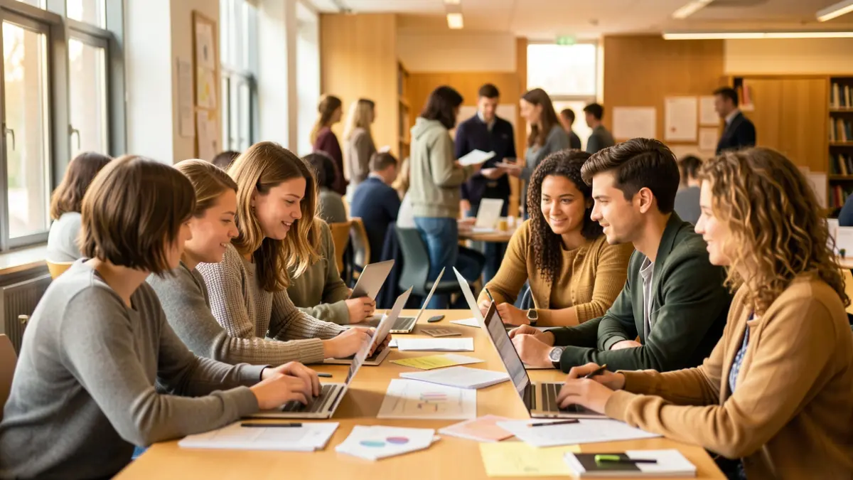 Imagen genérica de jóvenes universitarios colaborando en un proyecto.