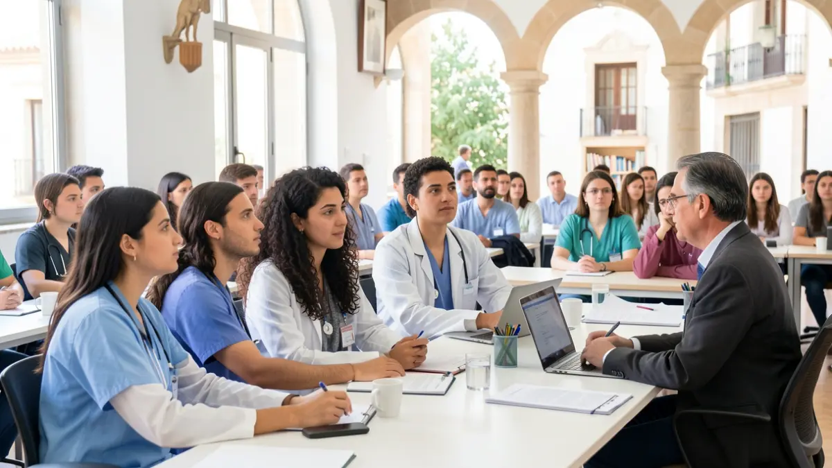 International nursing and dentistry students at the University of Almería.