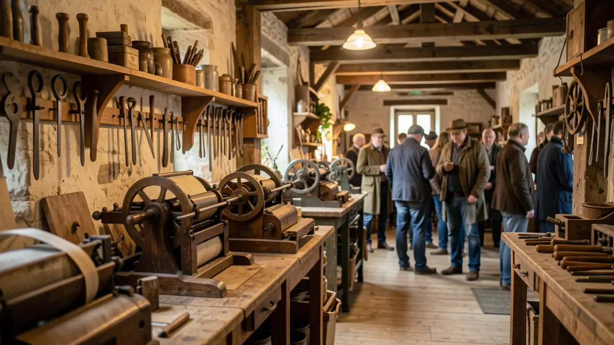 Generic image of a printmaking workshop with tools.