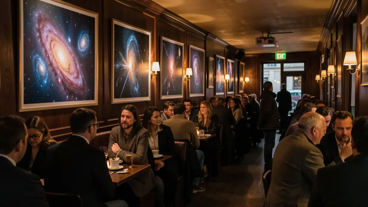 Photographic exhibition about the cosmos inside a pub.