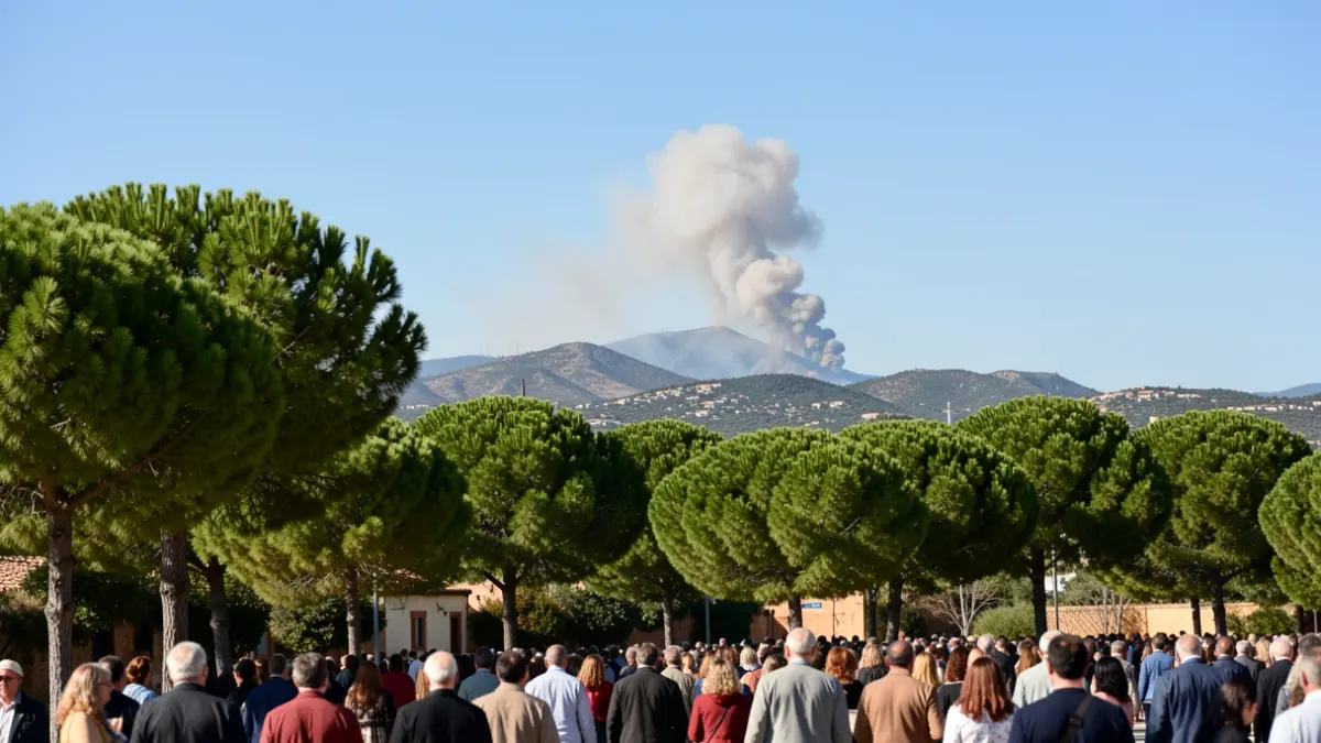Generic image of smoke rising from a wooded hillside in Andalucía.