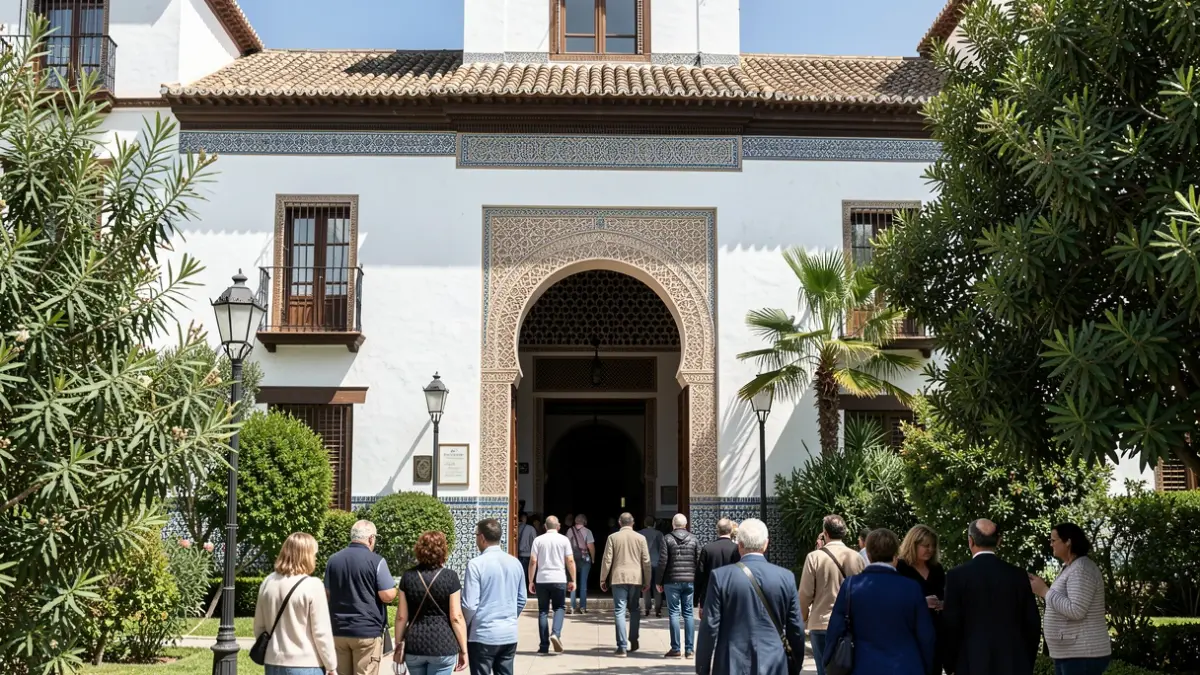 Fachada de un edificio público en Valenzuela, Córdoba, con elementos arquitectónicos andaluces.
