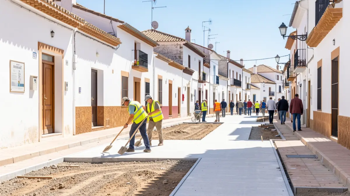 Imagen genérica de obras en una calle de Andalucía.