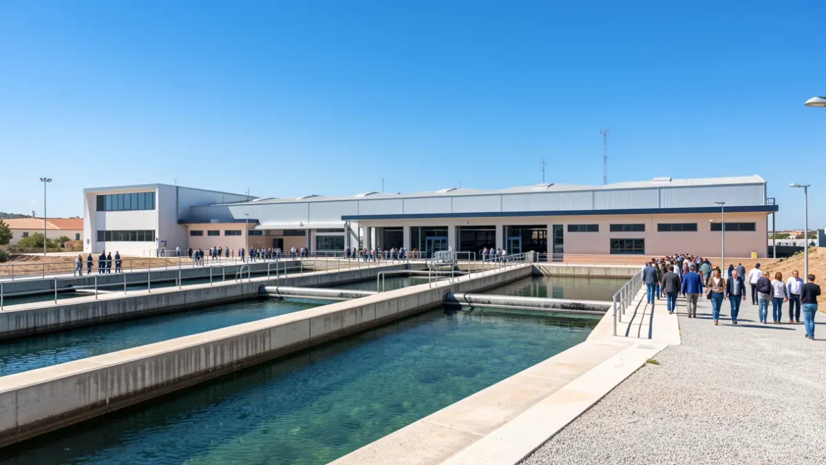 Generic image of a modern wastewater treatment plant (EDAR).