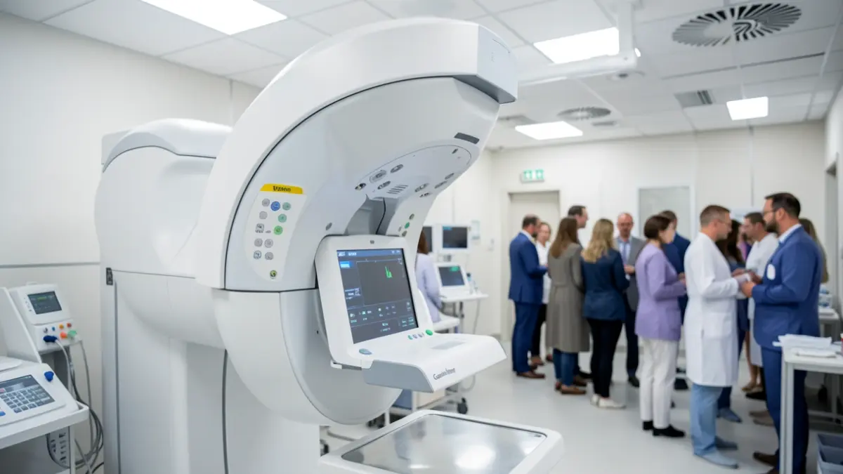 Image of a GammaKnife radiosurgery machine in a hospital.