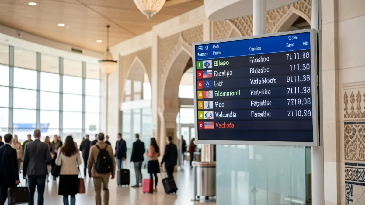 Imagen genérica de un aeropuerto con destinos nacionales.