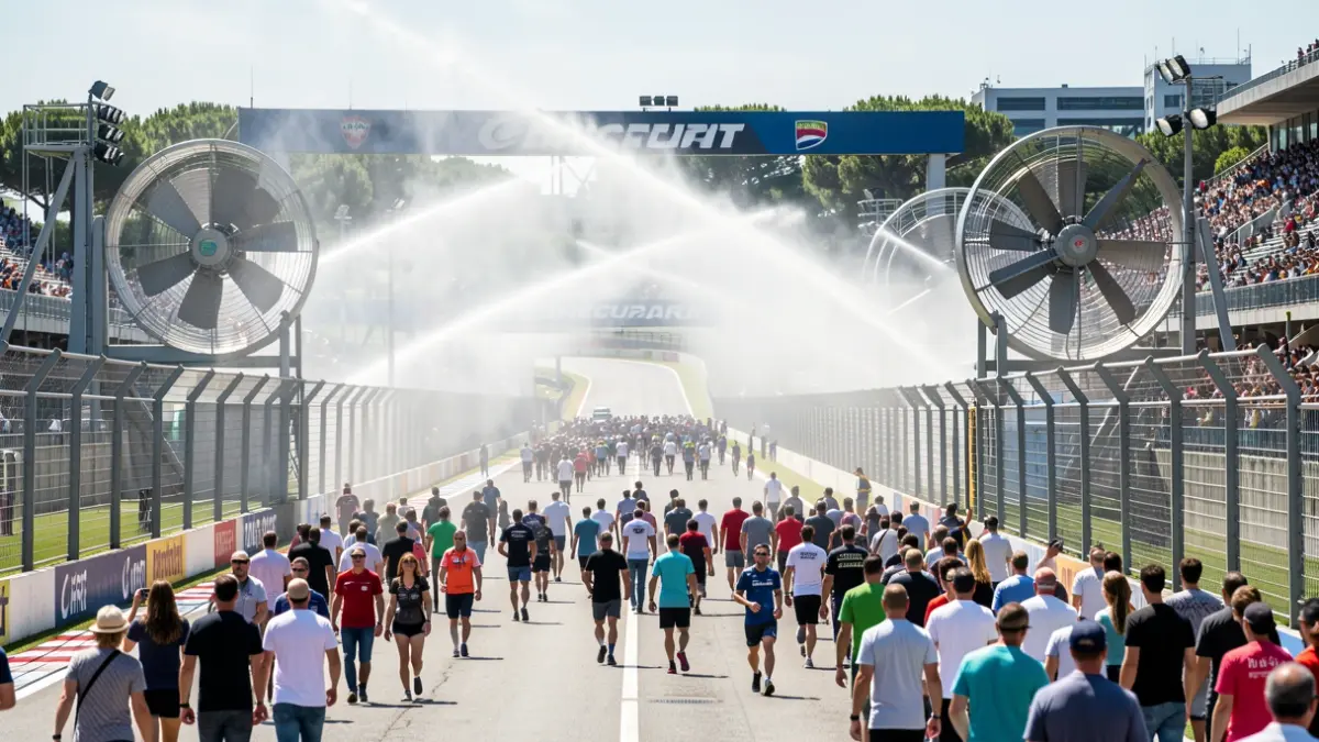 Imagen genérica de un evento de deportes urbanos en el Circuit de Barcelona Catalunya con ventiladores y público.
