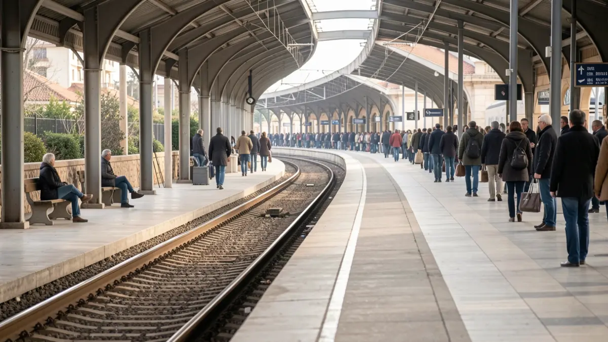 Imagen genérica de un andén de tren vacío en Andalucía.