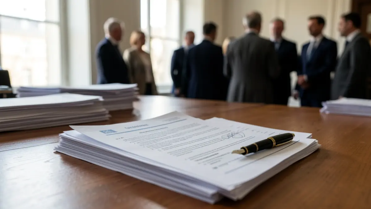 Generic image of administrative documents on an office desk.