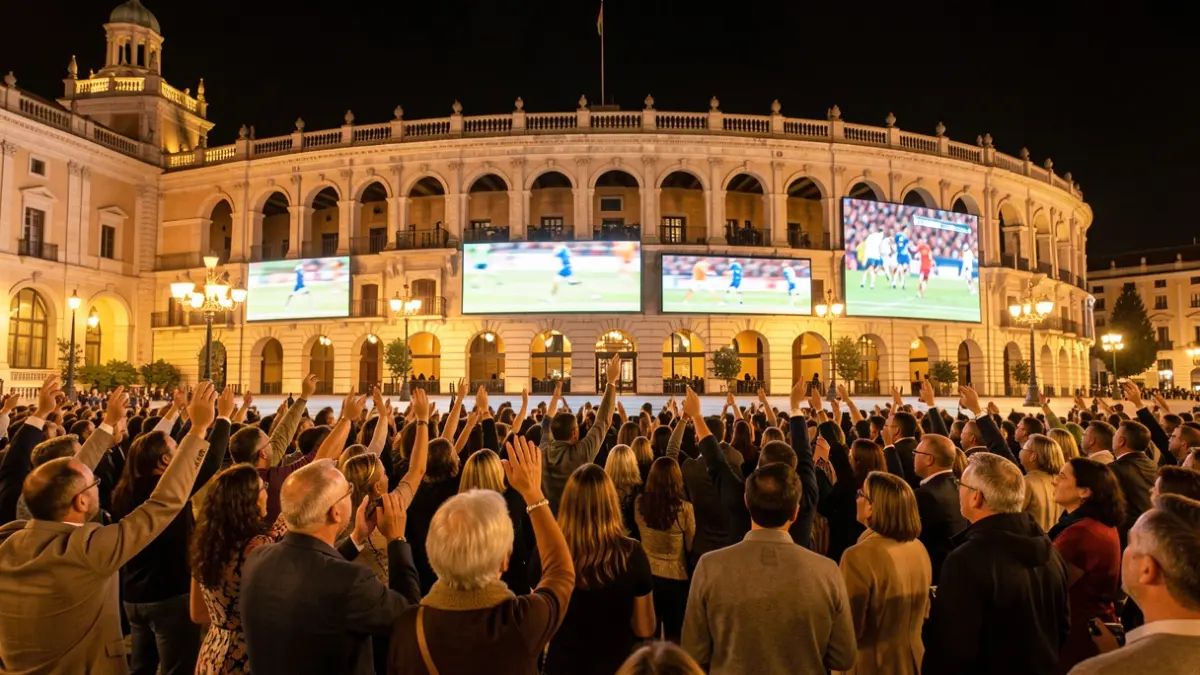 Plaza de Toros de Málaga during the World Cup final and Il Volo concert.