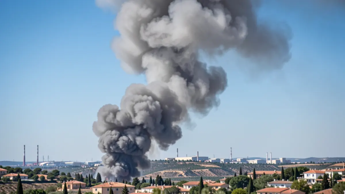 Imagen genérica de una columna de humo denso sobre un paisaje mediterráneo.