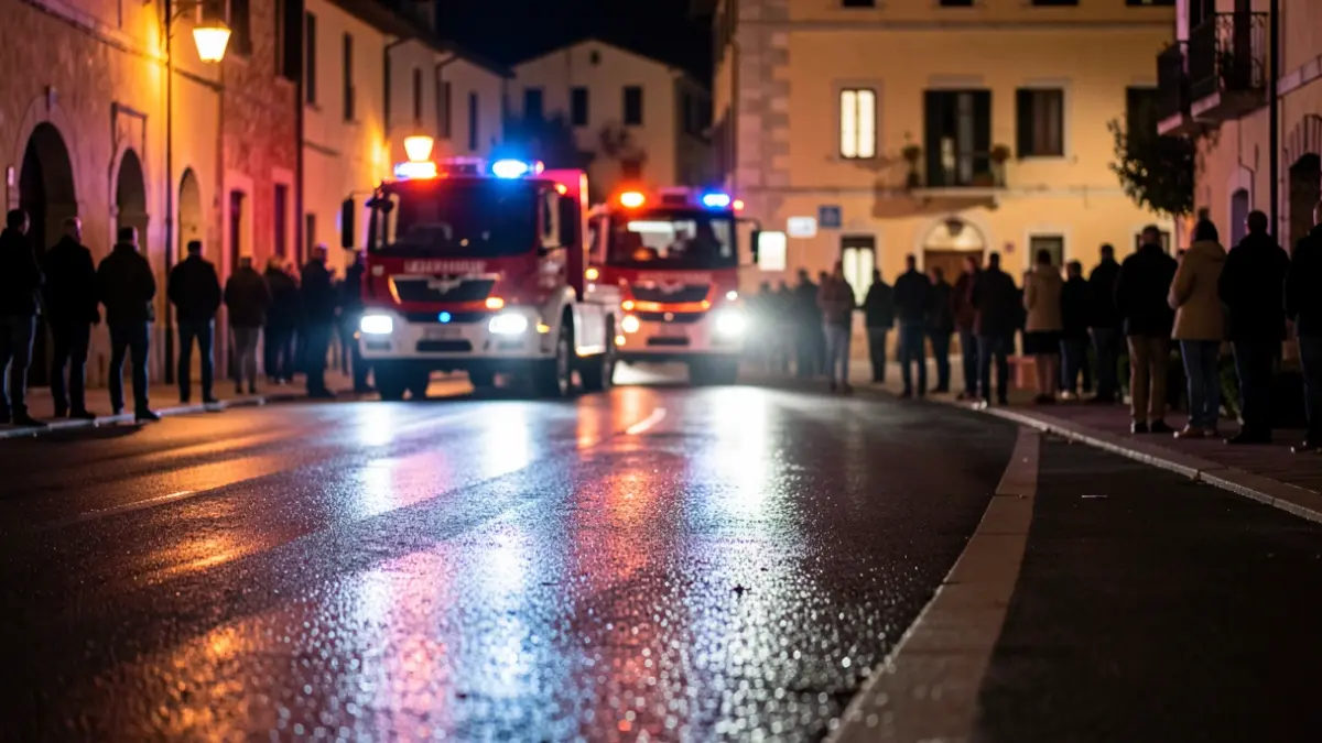 Generic image of emergency lights during a night intervention.