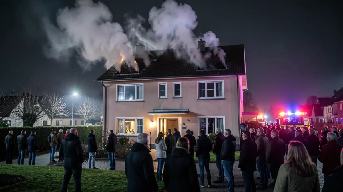 Imagen genérica de una casa en llamas con humo saliendo.