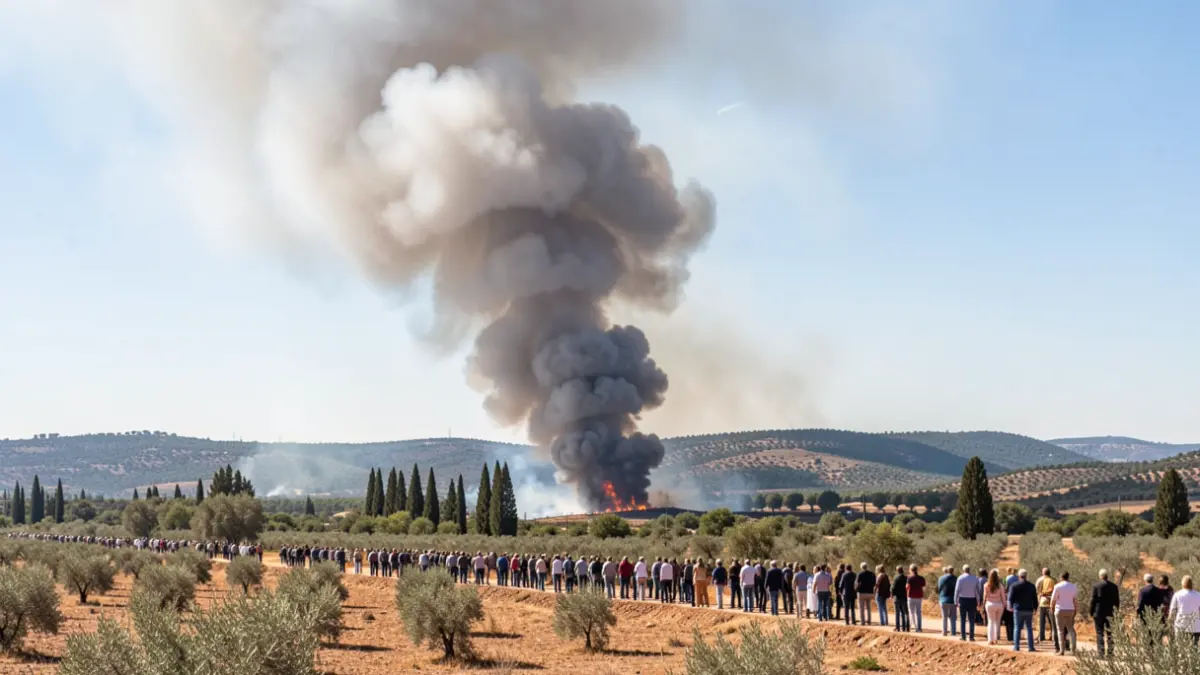 Generic image of a smoke column from a forest fire.