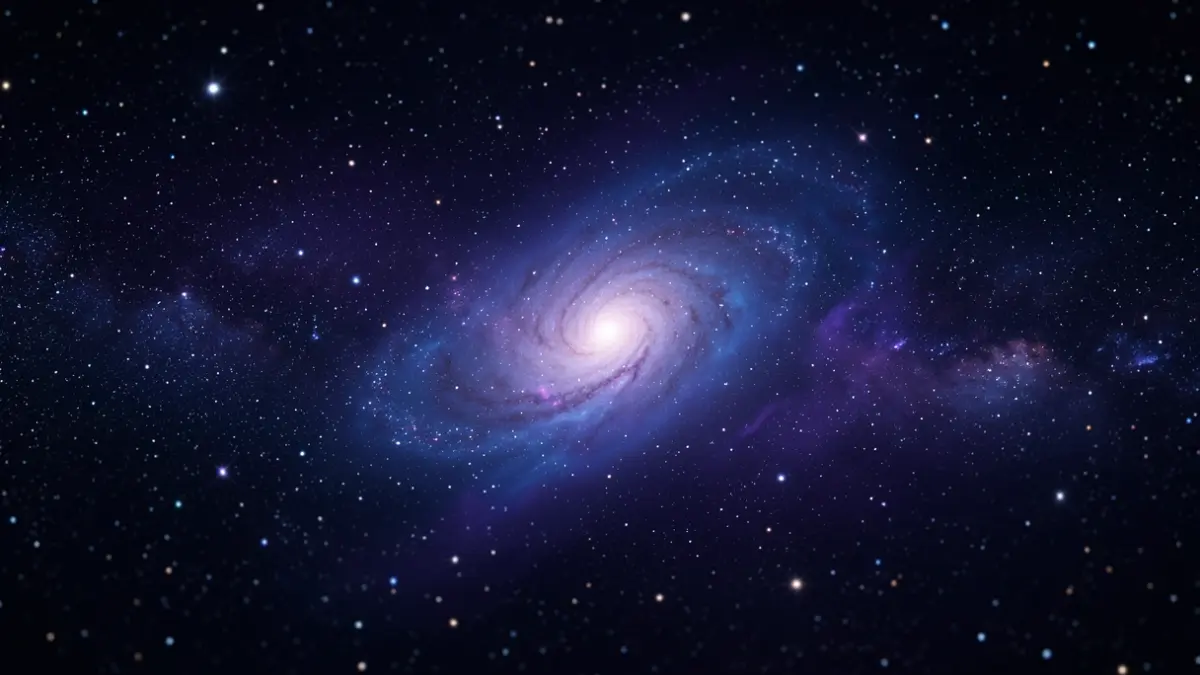 Abstract representation of deep space with stars and nebulae.
