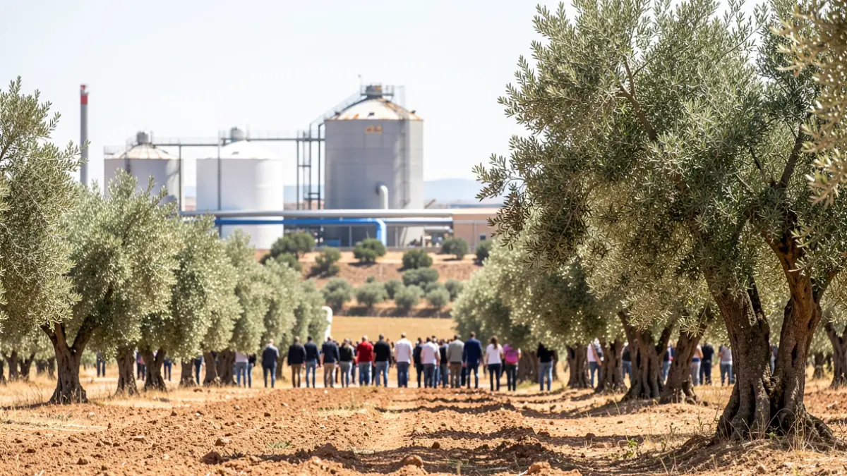 General view of an industrial area in the rural environment of Andalucía.