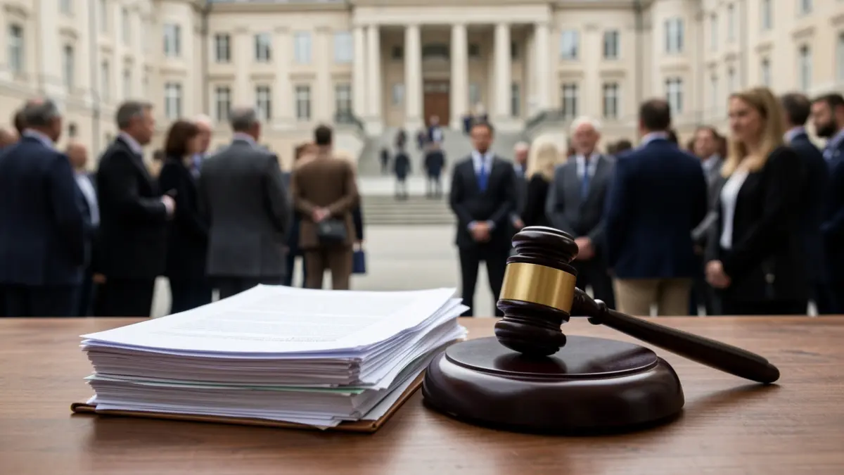 Generic image of a judge's gavel on legal documents.