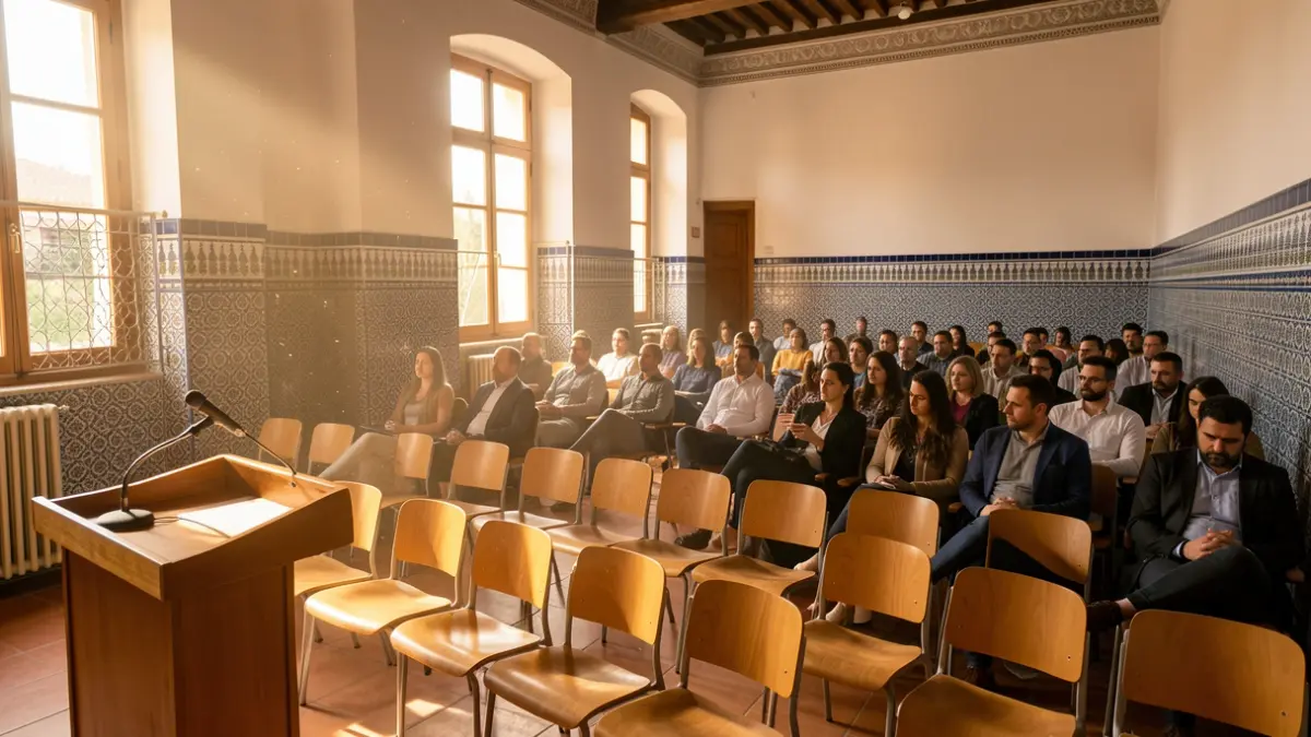 Generic image of a university classroom in Andalusia with afternoon light.