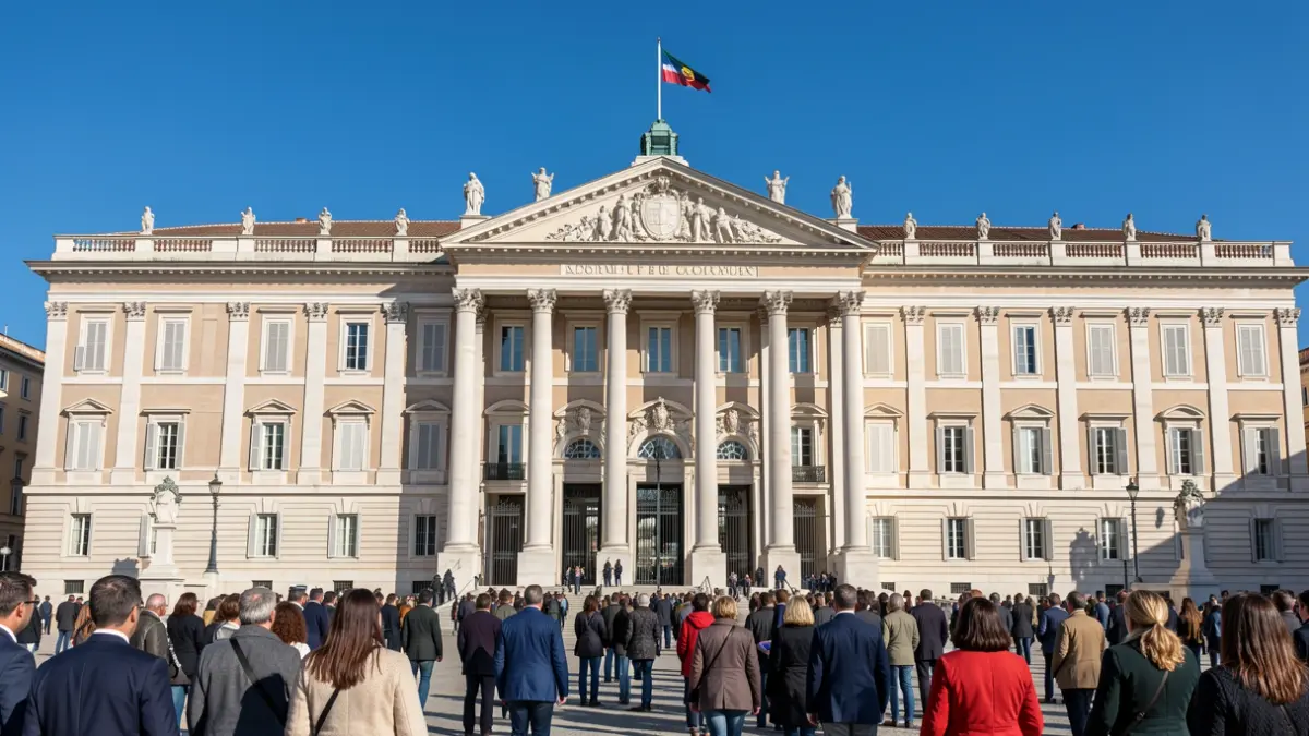 Facade of La Moncloa Palace in Madrid.
