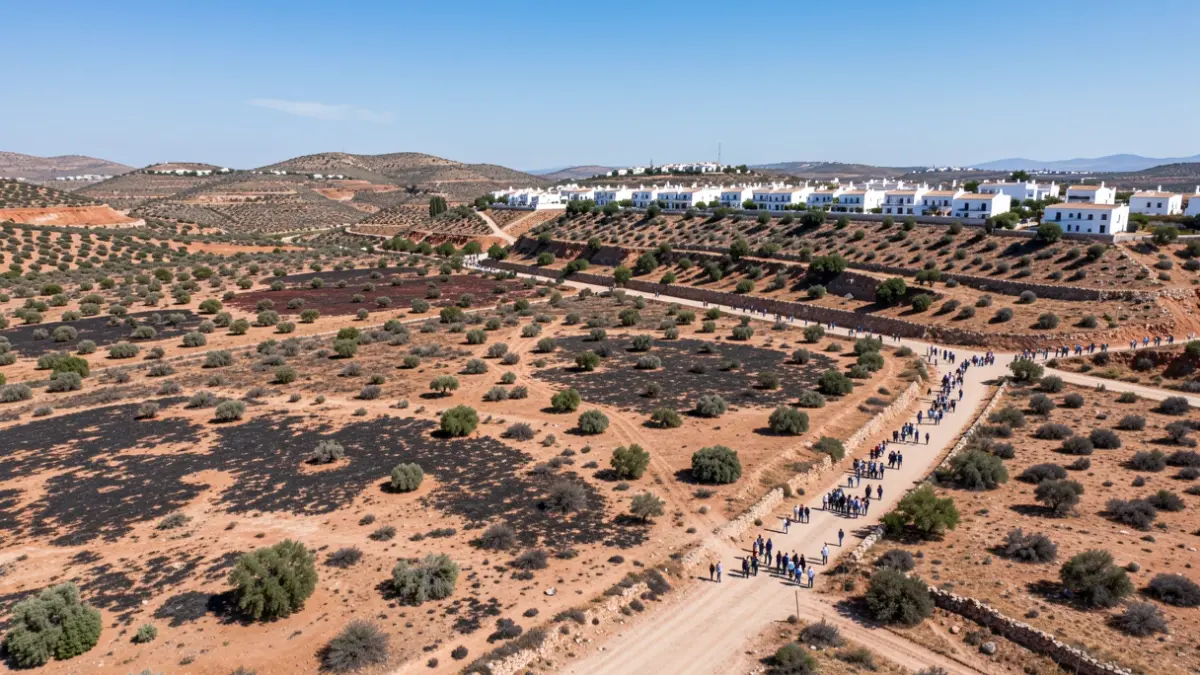 Paisaje de la zona afectada por el incendio en la provincia de Almería.