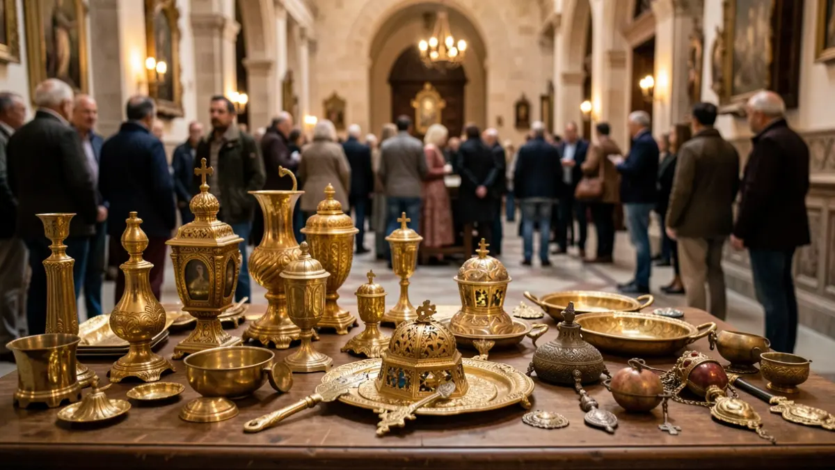 Imagen genérica de patrimonio religioso y objetos de culto en un entorno eclesiástico.