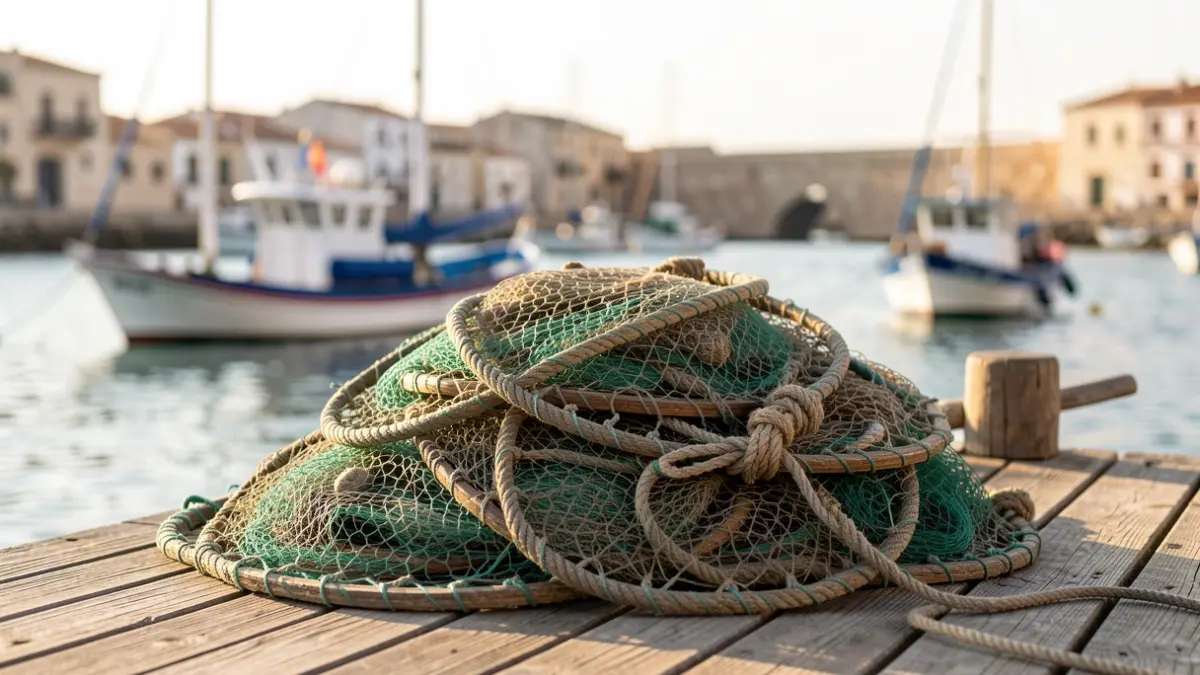Imagen genérica de redes de pesca en un puerto pesquero andaluz.