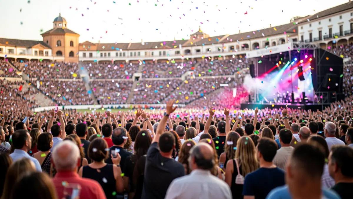 Generic image of a large concert in an Andalusian stadium.
