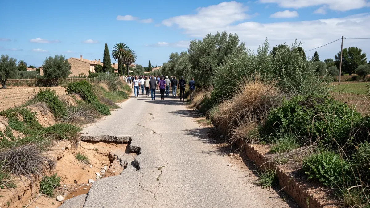 Imagen genérica de un camino rural andaluz afectado por la erosión y la vegetación.