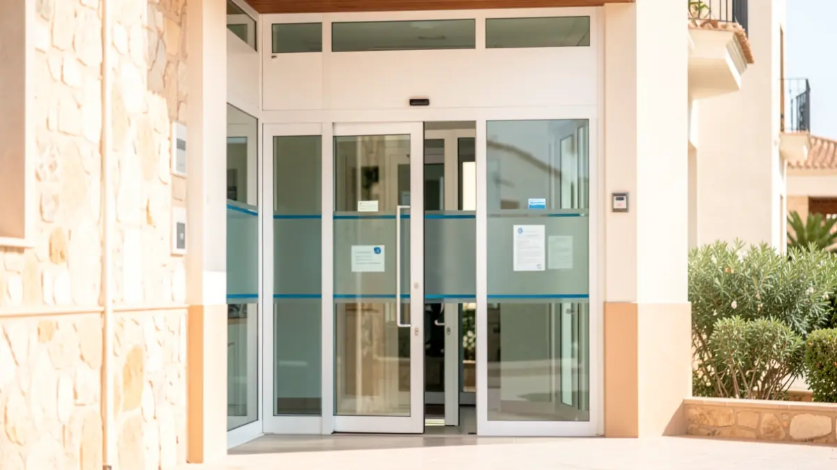 Generic image of a modern health center entrance.