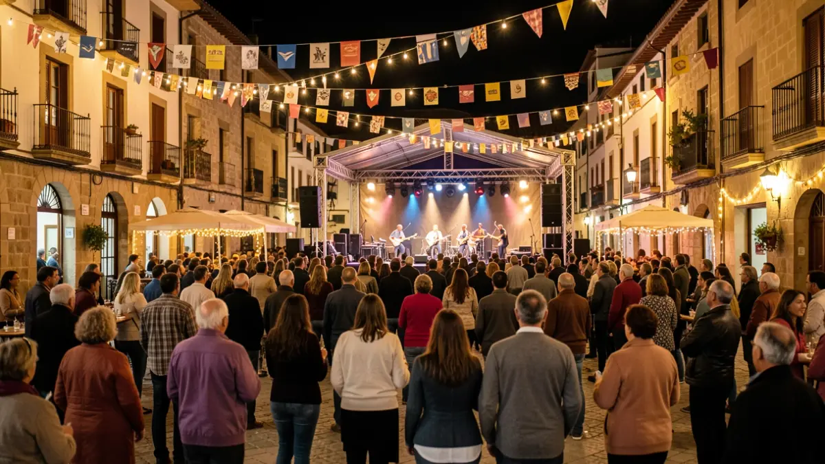 Generic image of a festive stage with a crowd in Andalusia.